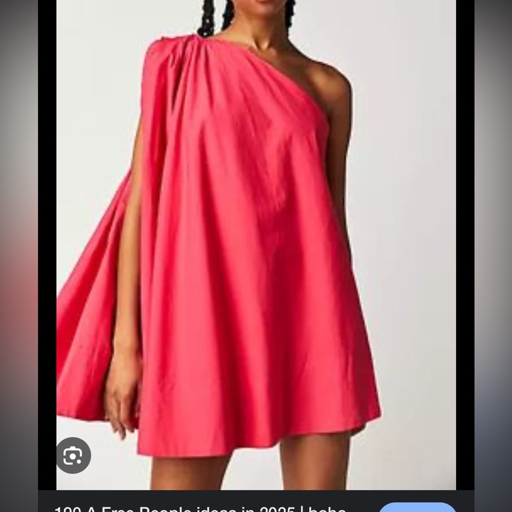 Free People Pink One-Shoulder A-Line Mini Dress